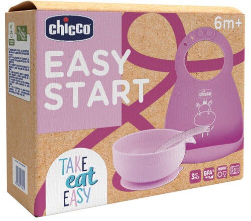 Chicco Easy Start Set Pappa Per Svezzamento Rosa 6+ Mesi