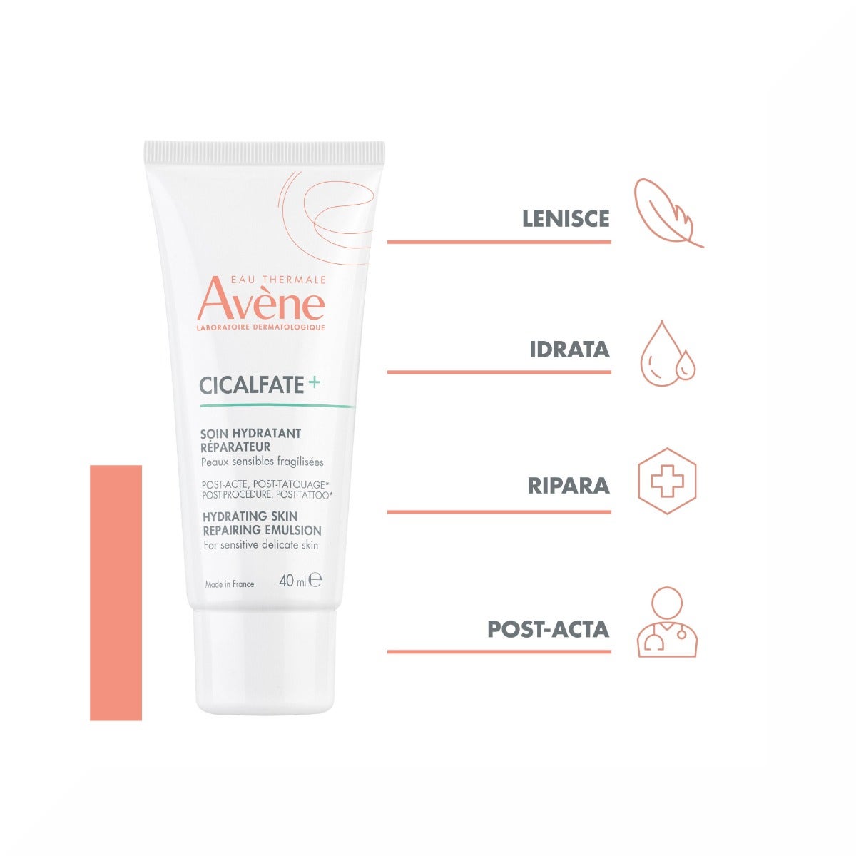 Avene Cicalfate+ Idratante Ristrutturante Post-Chirurgia o Tatuaggio 40ml