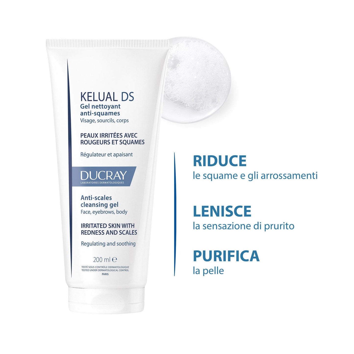 Ducray Kelual Ds Gel Detergente Anti-Squame Viso E Corpo 200ml