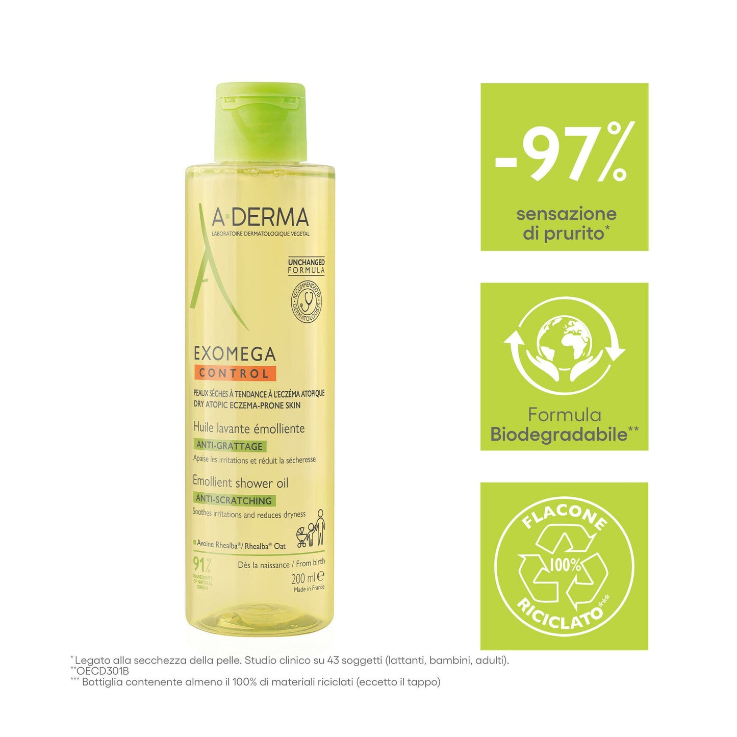 A-Derma Exomega Control Olio Lavante Emolliente 200ml