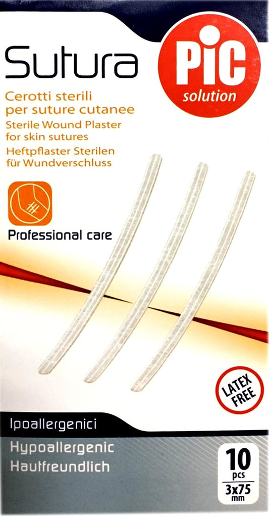 Pic Cerotti Sutura 3x75mm 10 Pezzi