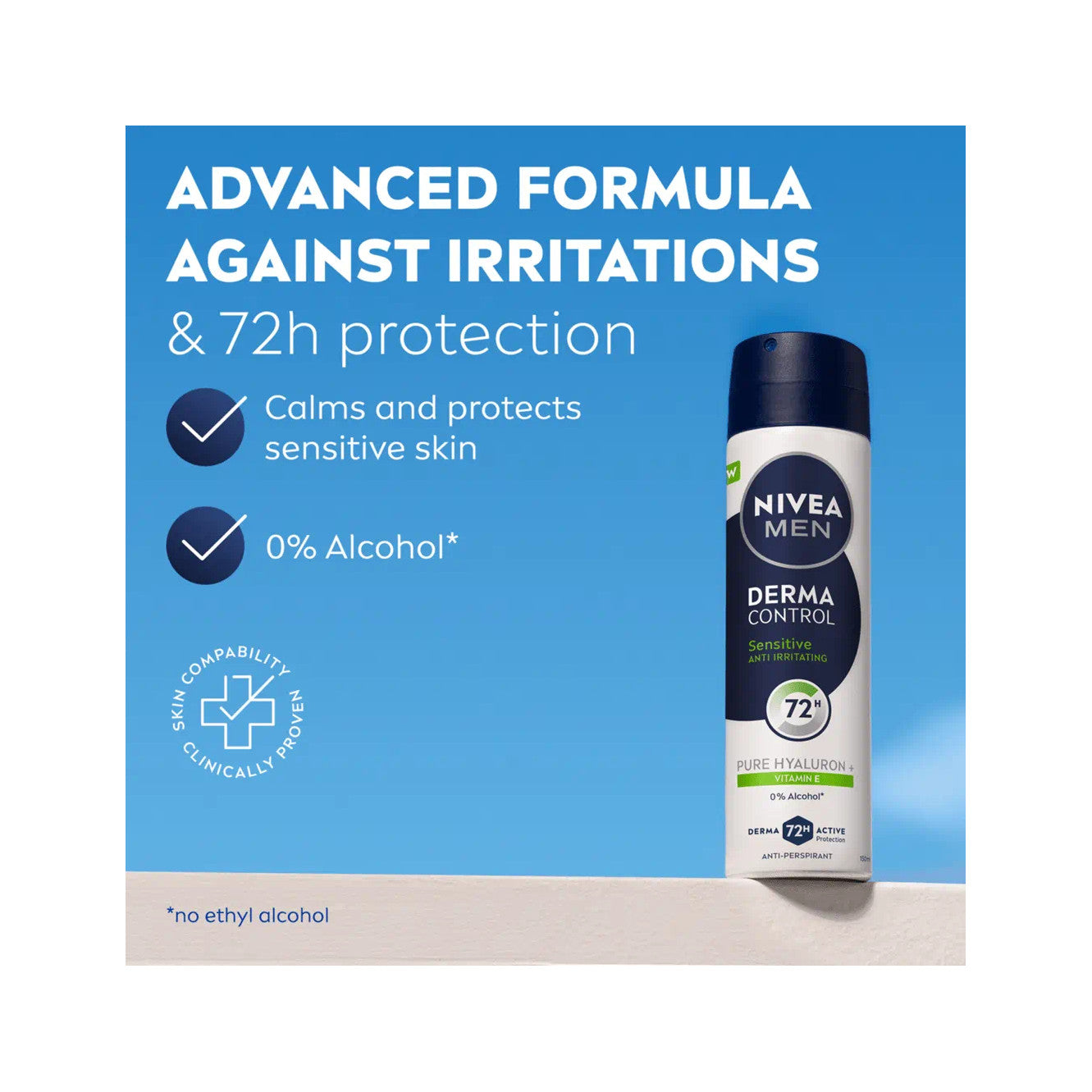 Nivea Men Derma Control Sensitive Deodorante Antitraspirante Spray 72H 150ml