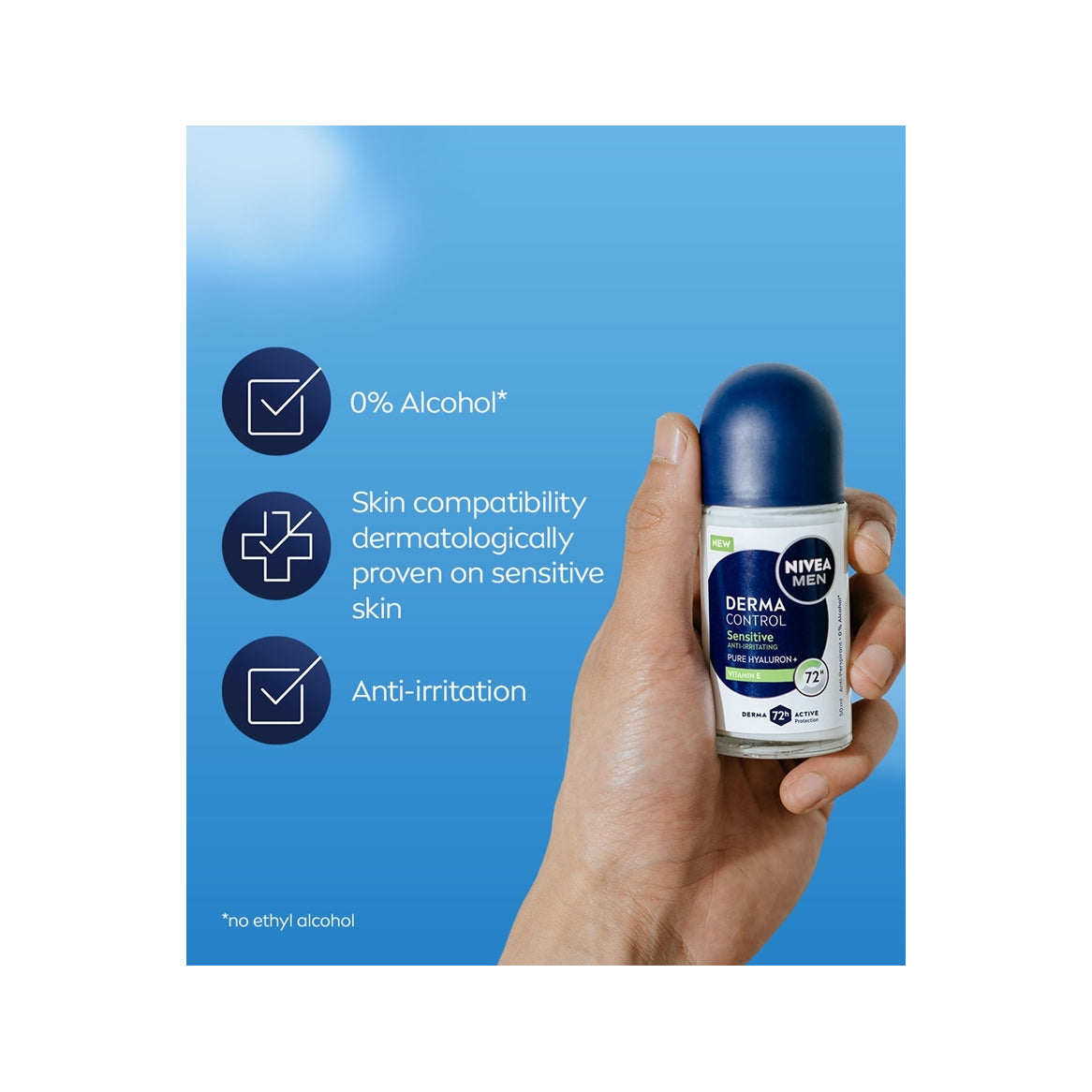 Nivea Men Derma Control Sensitive Deodorante Antitraspirante Roll-On 72H 50ml
