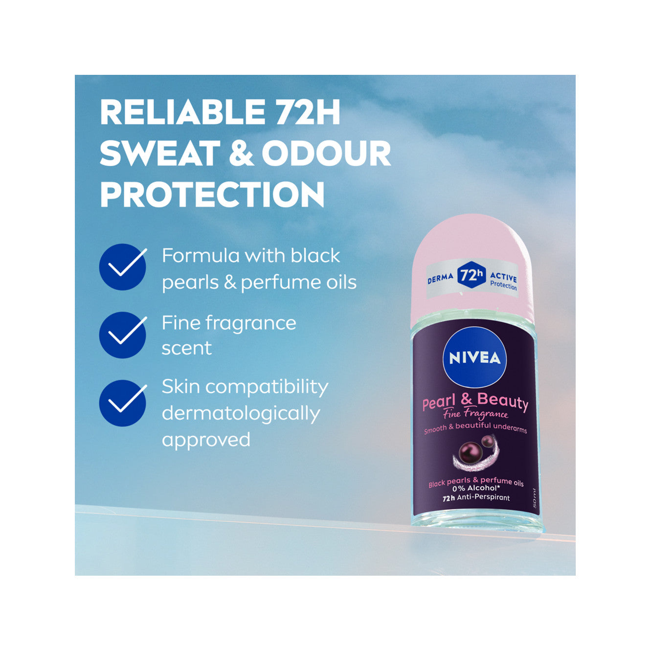 Nivea Pearl&Beauty Deodorante Antitraspirante Roll-On 72H 50ml