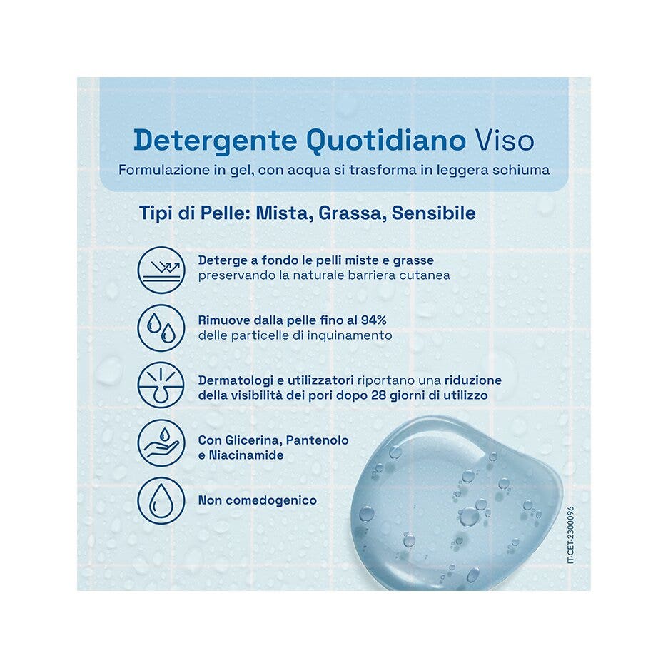 Cetaphil Detergente Quotidiano Viso Pelle Mista Grassa 237ml