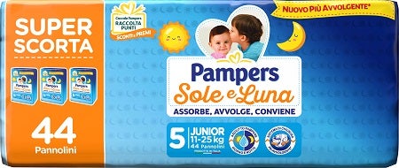 Pampers Sole Luna Trio Junior 44 Pezzi