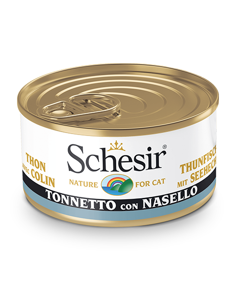 Schesir Tonnetto Con Nasello Lattina Cibo Umido Gatto Adulto 85g