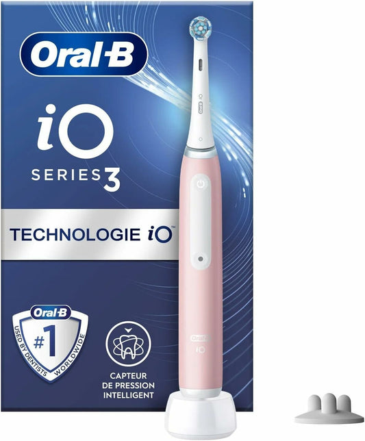 Oral-B iO 3S Spazzolino Elettrico Ricaricabile Rosa + 1 Testina di Ricambio