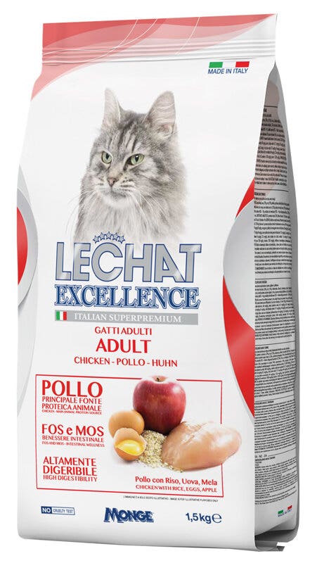 Lechat Excellence Cibo Secco Pollo Per Gatti Adulti 1,5kg