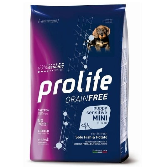 Prolife Grain Free Sensitive Sole Fish & Potato Cibo Secco Per Cani Cuccioli Taglia Piccola Sacco 600g