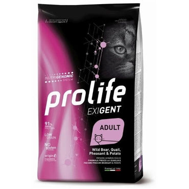 Prolife Exigent Cinghiale Quaglia Fagiano E Patate Cibo Secco Per Gatti Adulti Sacco 7kg