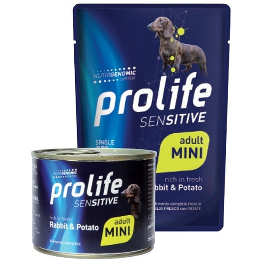 Prolife Sensitive Coniglio Con Patate Cibo Umido Per Cani Adulti Taglia Mini Bustina 100g