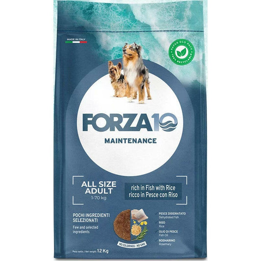 Forza 10 Mantenimento Dogalladu Cibo Secco Pesce E Riso Per Cani 12kg