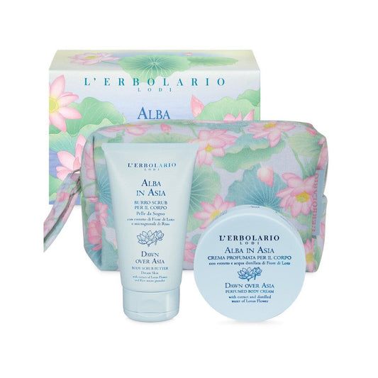 L'Erbolario Beauty Pochette Pelle Da Sogno Alba in Asia Scrub Corpo 50ml + Crema Corpo 75ml