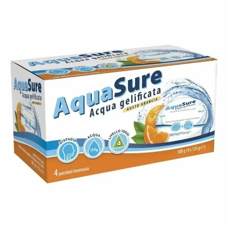 Aquasure Aqua Gelificata Arancia Edulcorata Multipack 4 Pezzi Da 125g