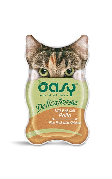 Oasy Wet Cat Paté Fine Con Pollo Cibo Umido Per Gatti Adulti 85g