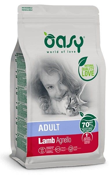 Oasy Dry Con Agnello Per Gatti Adulti Sacco 1,5kg