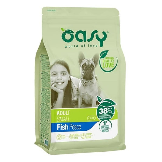 Oasy Dry Adult Crocchette con Pesce Per Cani Adulti Taglia Piccola Sacco 3 kg