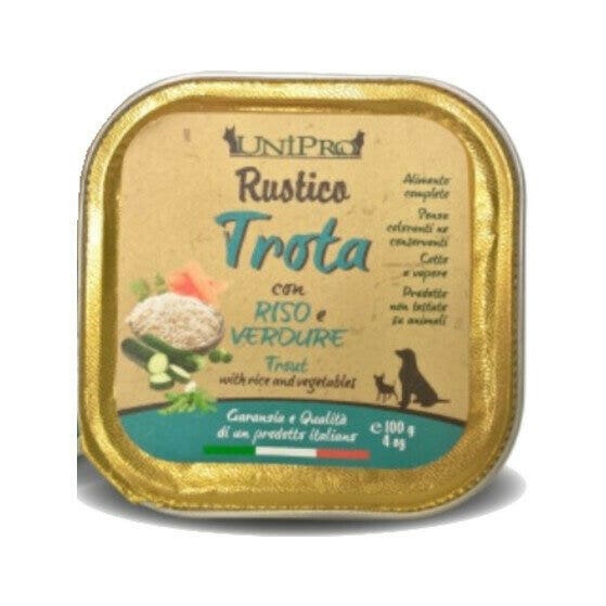 Unipro Rustico Cibo Umido Trota E Riso E Verdure Per Cani Vaschetta 100g