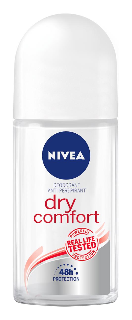 Nivea Dry Comfort Deodorante Roll on Antitraspirante 72h Con Formula Dual Active 50ml