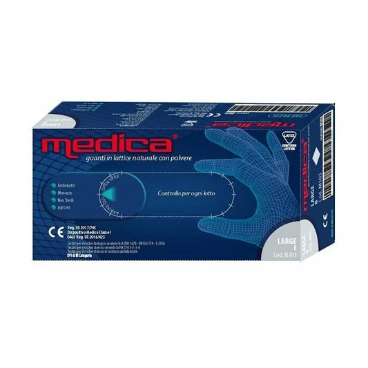 Medica Guanto Lattice N/Sterile Con Polvere Dm Misura L 100 Pezzi