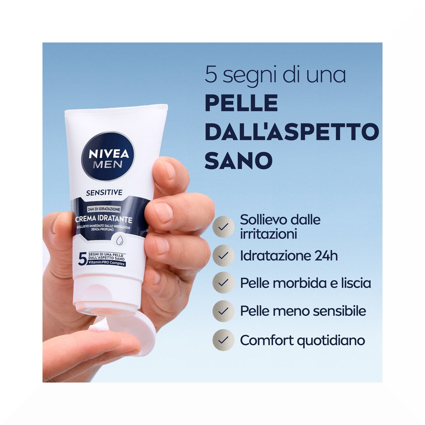 Nivea Men Sensitive Crema Idratante Crema Viso Uomo Lenitiva Per Pelli Sensibili E Delicate 75ml