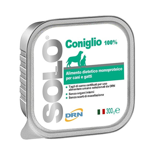 Drn Solo Coniglio Alimento Dietetico Monoproteico Umido Cani/Gatti 300g