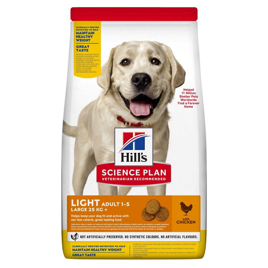 Hill's Science Plan Light Adult 1 - 6 Anni Crocchette Pollo Per Cani Taglia Grande Sacco 12kg