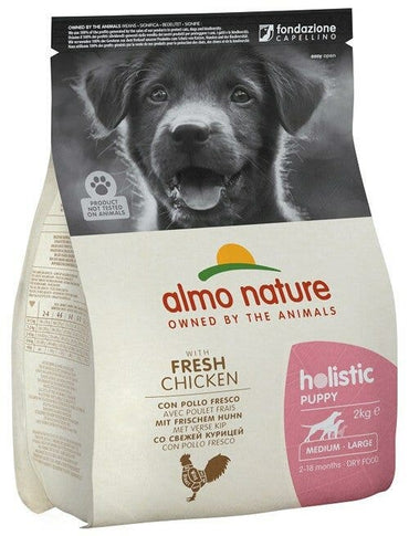 Almo Nature Holistic Puppy Crocchette Pollo E Riso Cani Cuccioli Taglia Media Grande Sacco 2kg