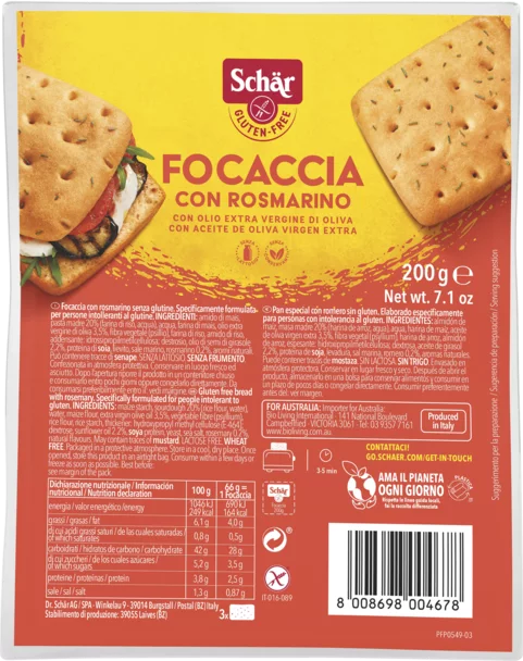 Schar Focaccia Rosmarino 200g