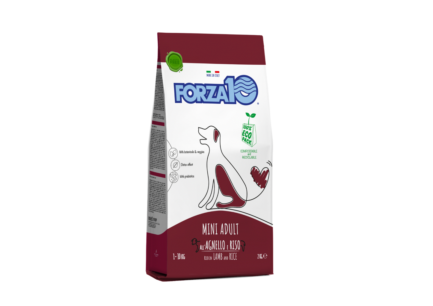 Forza10 Mini Adult Maintenance Crocchette All'Agnello E Riso Per Cani Adulti Taglia Piccola Sacco 2kg
