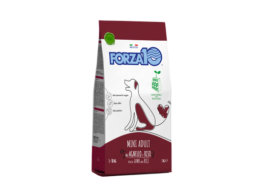 Forza10 Mini Adult Maintenance Crocchette All'Agnello E Riso Per Cani Adulti Taglia Piccola Sacco 2kg