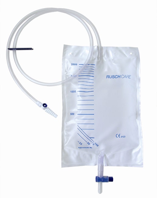 Sacca di Drenaggio Letto per Incontinenza 2000ml in Pvc con Valvola di Non Ritorno e Scarico Sterile con Tubo di Raccordo 120cm 1 Pezzo Riutilizzabile