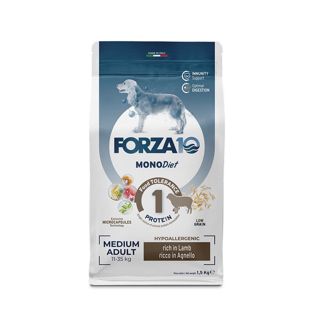 Forza10 Medium Diet Crocchette All'Agnello Cani Adulti Taglia Media Sacco 1,5kg