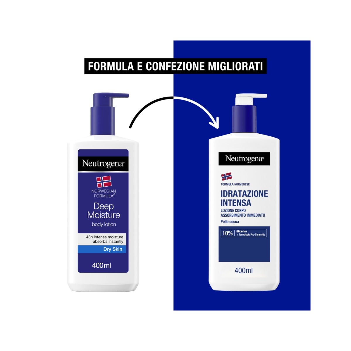 Neutrogena Crema Idratante Corpo Intensa Profumata adatta per Pelle Secca con Formula Norvegese 400ml