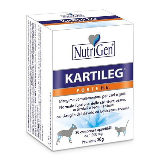 Nutrigen Kartileg Forte He Mangime Complementare Per Articolazioni Cani/Gatti 30 Tavolette