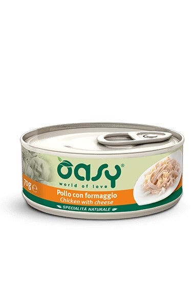 Oasy Wet Cat Pollo Con Formaggio Cibo Umido Per Gatti Adulti 70g