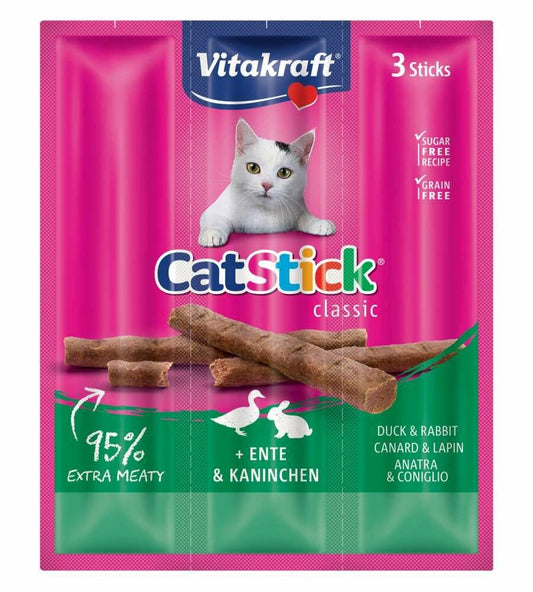 Vitakraft CatStick Gusto Anatra&Coniglio Snack Gatti Adulti Busta 3x18g