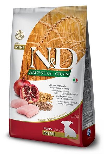 Farmina N&D Ancestral Grain Pollo E Melograno Cani Cuccioli Taglia Mini Sacco 2,5kg