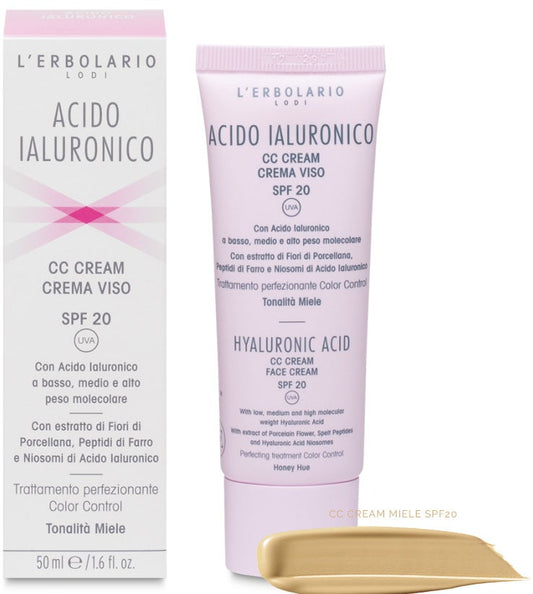 L'Erbolario CC Cream Tonalità Miele Acido Ialuronico SPF20 50ml