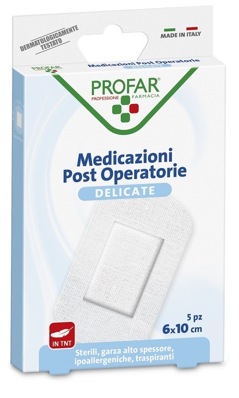 Medicazione Post Operatoria Sterile Garza Antiaderente 6x10 cm 5 Pezzi Profar