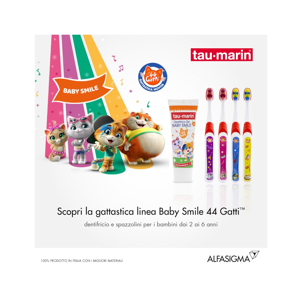Taumarin Dentifricio Baby Gusto Fragola 44 Gatti 2-6 Anni 50ml