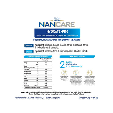 Nestlé Nancare Hydrate-pro Integratore Pediatrico Per Lattanti E Bambini Dalla Nascita 12 Bustine