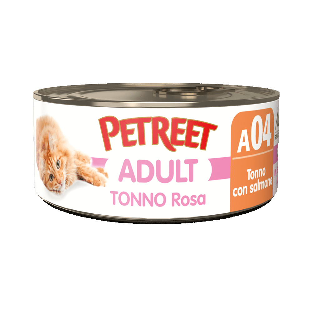 Petreet Adult Tonno Rosa Con Salmone Per Gatti Lattina 70g