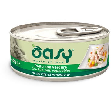 Oasy Wet Dog Pollo Con Verdure Cibo Umido Cani Adulti Lattina 150g