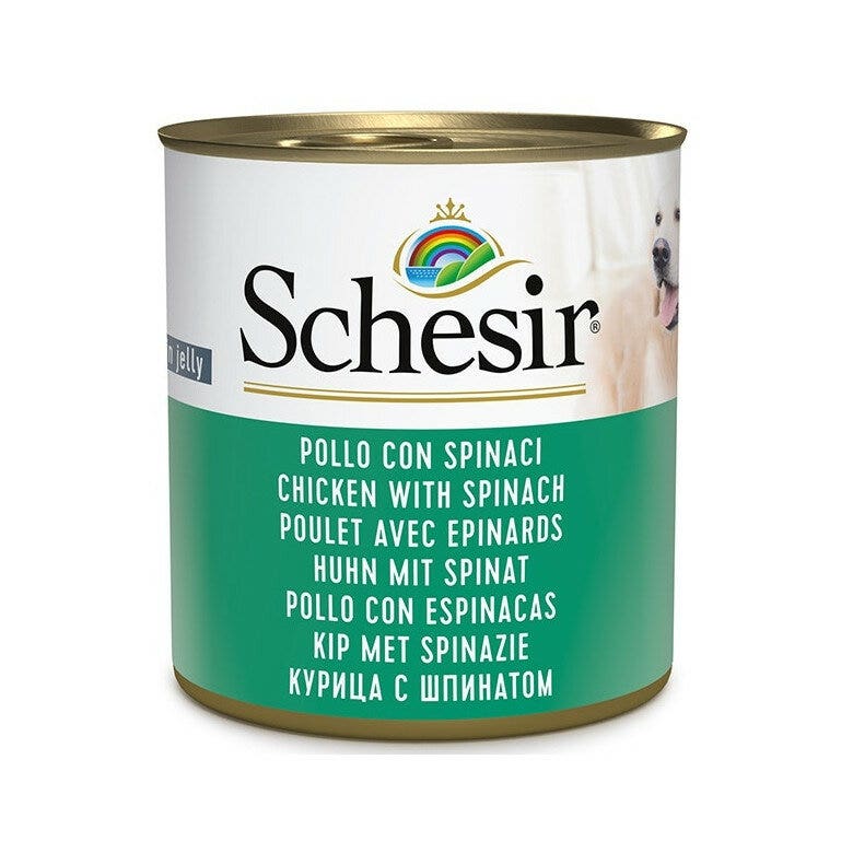 Schesir Pollo Con Spinaci Cibo Umido Cani Adulti Lattina 285g