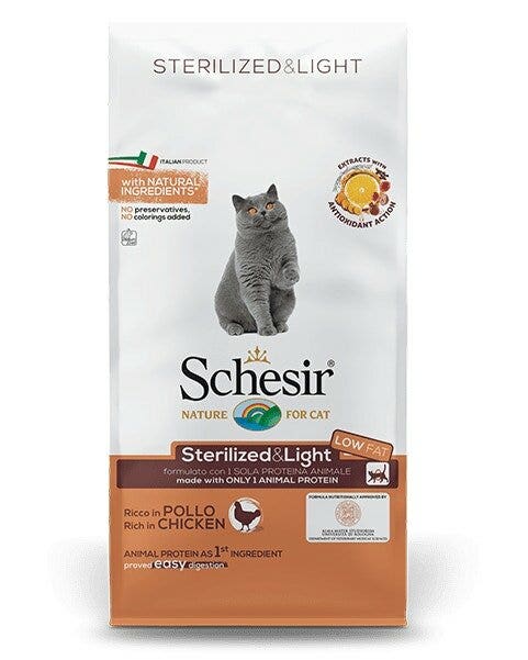 Schesir Sterilized&Light Croccantini Con Pollo Per Gatti Adulti Sacco 10kg