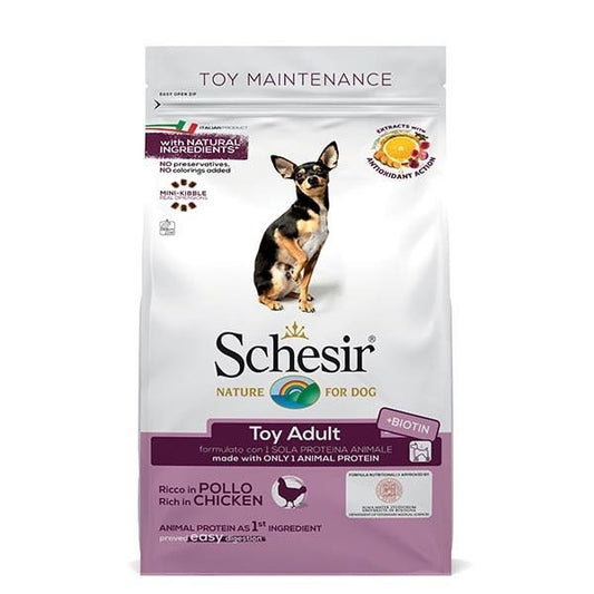 Schesir Ricco In Pollo Cibo Secco Cani Adulti Taglia Toy Sacco 800g