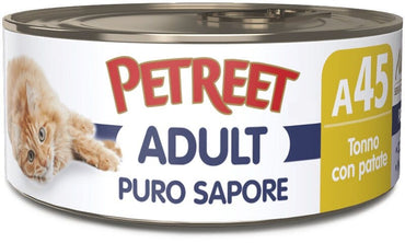 Petreet Puro Sapore Tonno Con Patate Cibo Umido Per Gatti Adulti Lattina 70g