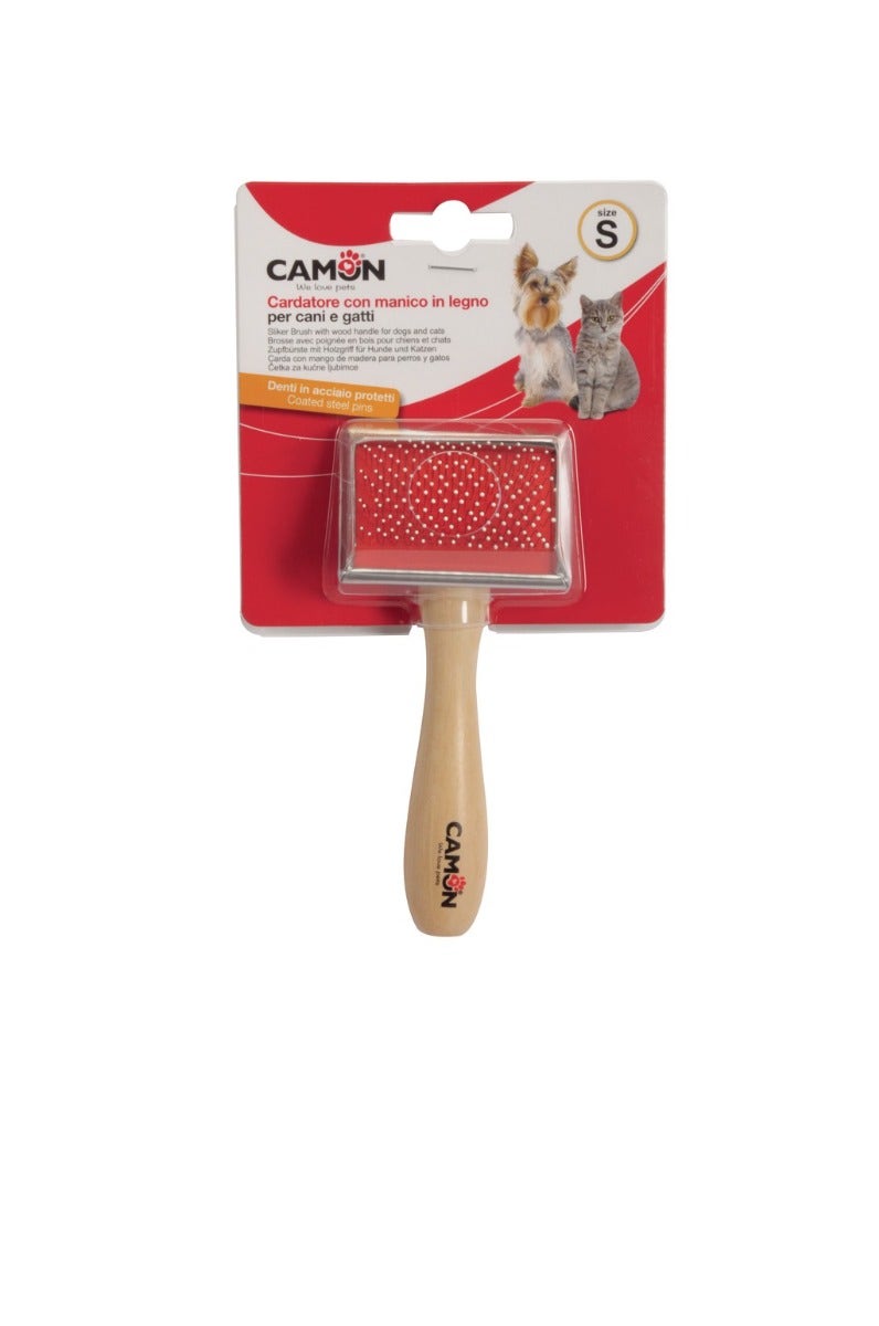 Camon Cardatore Manico Legno Per Cani/Gatti Misura Media